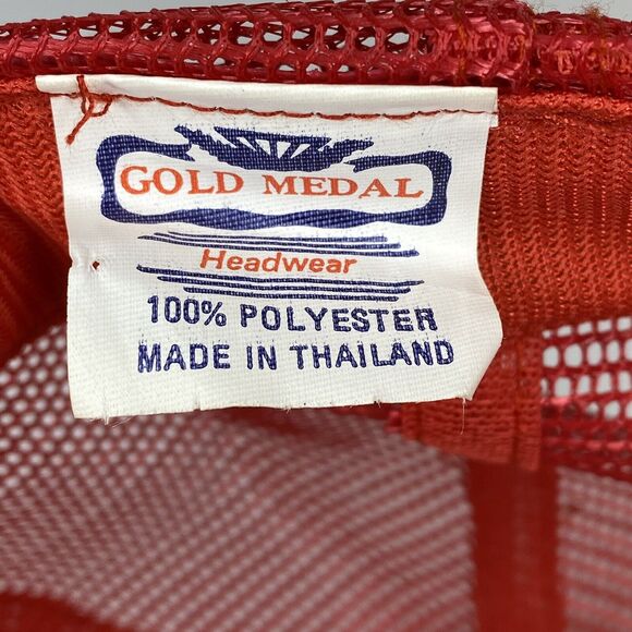 Vtg Annual Pigout Trucker Hat Red Snap Back Gold Medal BBQ Block Party Tailgate - Picture 11 of 12